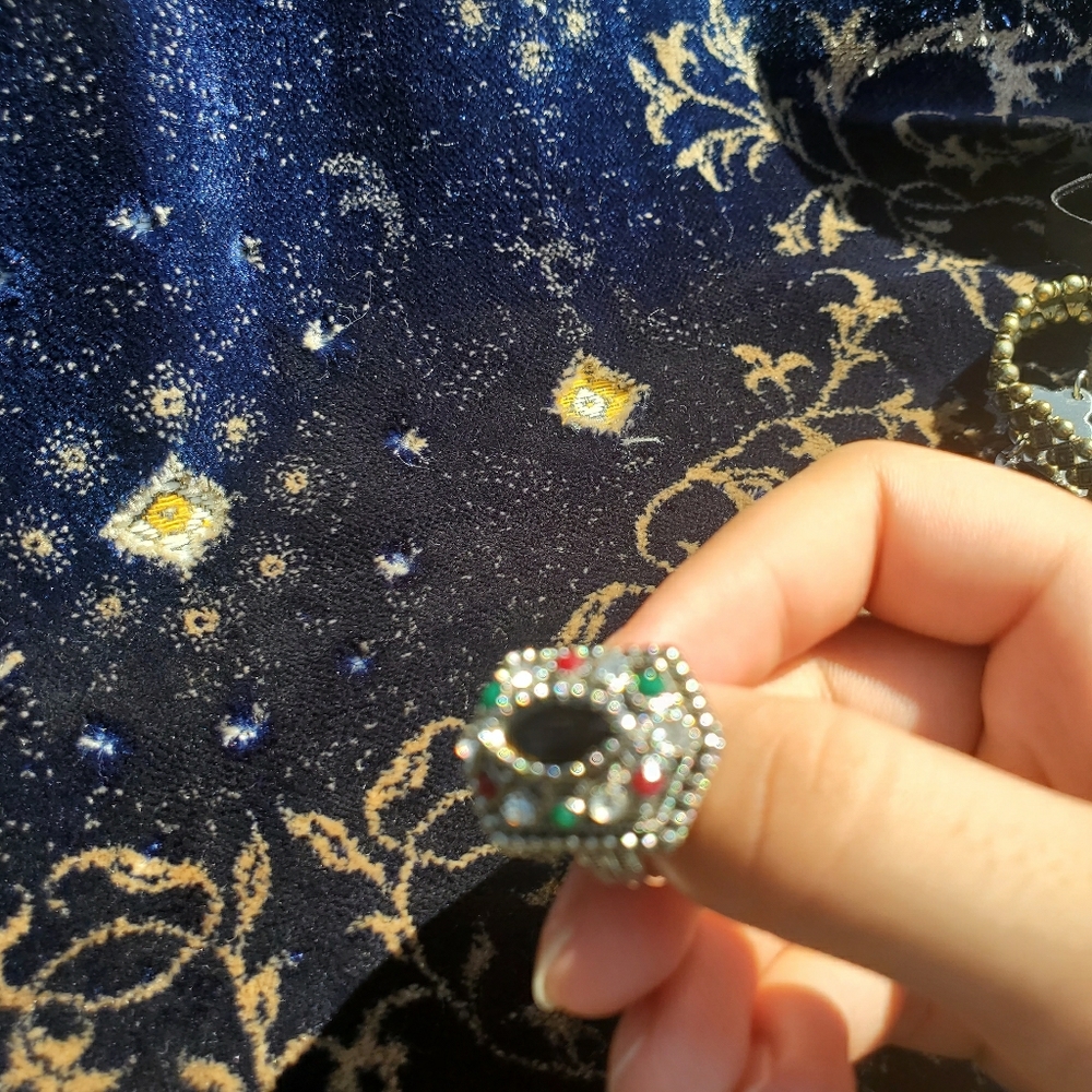 Multi-Color silver ring.